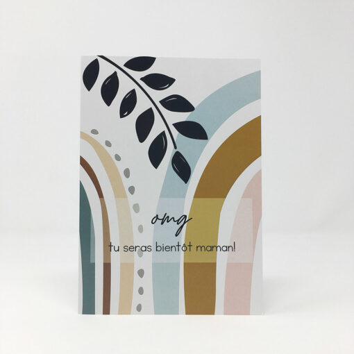 devanture carte de souhait coloré et feuillage