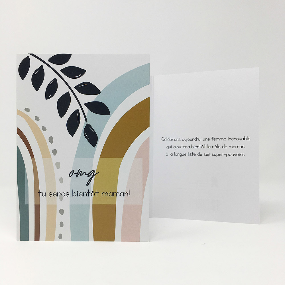 carte de souhait colorée et feuillage ouverte