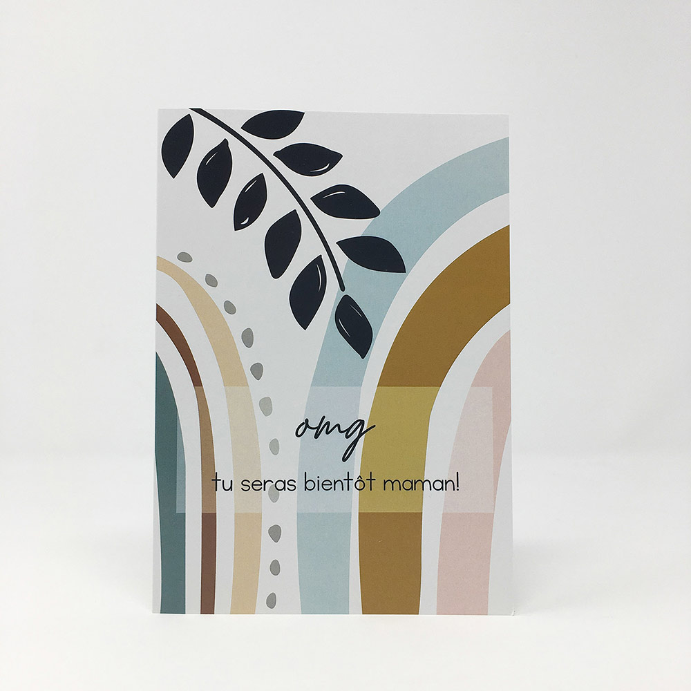 devanture carte de souhait coloré et feuillage