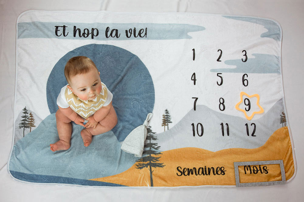 Couverture d'étape pour bébé - Et hop la vie!